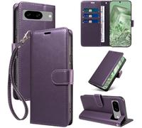 GOTOURED Custodia a portafoglio per Google Pixel 8 con blocco RFID (viola) | Pelle PU, custodia a libro, cavalletto, cinturino da polso, 3 slot per schede, tasca per contanti, chiusura magnetica