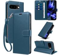GOTOURED Custodia a portafoglio per Google Pixel 9A con blocco RFID (blu | Pelle PU, custodia a libro, cavalletto, cinturino da polso, 3 slot per schede, tasca per contanti, chiusura magnetica
