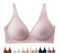 Gotreflect Jelly Bra, Gotreflect Women Deep V Bras, V Neck Seamless Push Up Bra, Wireless Comfortable Bras (Pink,S)