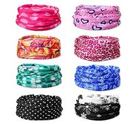 GOTRUST 8 Copricapo Multifunzione, Bandana Foulard Scaldacollo Fazzoletto da Collo Fascia Elastico, Maschera Sciarpa Senza Cuciture per Yoga Climb Ciclismo Hiking