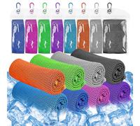 GOTRUST 8pcs Asciugamano Rinfrescante Sportivo, 100x30cm Asciugamani Raffreddamento Istantaneo, Asciugatura Rapida Asciugamano Palestra Microfibra, Cooling Towel per Golf Yoga Palestra Fitness