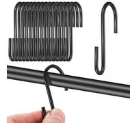 GOTRUST Ganci Forma S Pesanti, 22PCS Gancio Neri a S da Appendere in Acciaio, Piccoli Ganci da Cucina a Forma di S per Bagno, Giardino, Ufficio per Utensili, Vestiti, Piante, Cesti