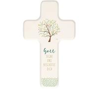 Gott segne und beschütze dich Kinderholzkreuz Deutsch Nicht geeignet für Kinder unter 3 Jahren!