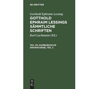 Gotthold Ephraim Lessing Hamburgische Dramaturgie, Teil 2 (Copertina rigida)