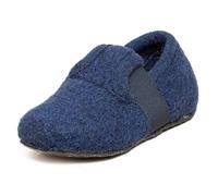Gottstein Alpine Runner Pantofole per bambini in 100% lana vergine - Pantofole in feltro per bambini con elastico e suola antiscivolo - perfette per l'asilo e il kita, blu - ink blue, 27 EU