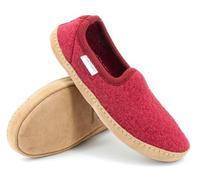 Gottstein Pantofole Cheyenne in feltro per uomo e donna, flessibili e leggere, in tessuto walkstoff con comoda suola in pelle, 100% pura lana vergine, rosso vivo, 39 EU