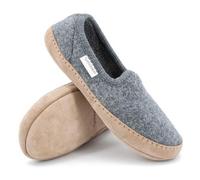 Gottstein Pantofole Cheyenne in feltro per uomo e donna, flessibili e leggere, in tessuto walkstoff con comoda suola in pelle, 100% pura lana vergine, Grigio melange, 37 EU