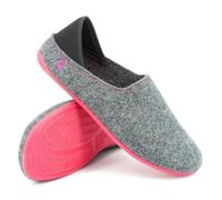 Gottstein Pantofole in feltro Wool Slip-On per uomo e donna - Pantofole con cinturino morbido sul tallone - Pantofole in feltro con suola in gomma, Grigio lampone, 40 EU