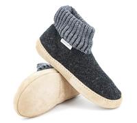 Gottstein Scarpa Dakota in 100% lana vergine - Pantofole in feltro per uomo e donna, Carbone, 43 EU