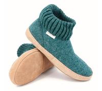 Gottstein Scarpa Dakota in 100% lana vergine - Pantofole in feltro per uomo e donna, Verde oceano, 40 EU