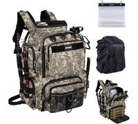 Goture 45 L Borsa da pesca, Borse da pesca con un cordino, Oxford 900D, tasche multiple, impermeabile, Borsa a tracolla per escursionismo, Stile D: Motivo mimetico, zaino per attrezzatura da pesca