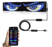 GOTUS Segni LED pubblicitari luminosi a scorrimento,Segno di colore flessibile RGB LED,APP Bluetooth,Animazione del modello di testo personalizzato per l'hotel del bar dell'automobile del negozio