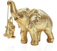 gotyou Decorazioni di Elefanti, Ornamenti in Resina di Elefante, Decorazioni Artigianali in Resina di Elefante, Figurina Elefante per Casa, Hotel, Ufficio (Oro)