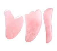 Gouache Stone GuaSha Strumenti for massaggi Raschietto Gua Sha Massaggio for viso Set massaggiatore facciale in giada for il corpo naturale, 3 pezzi senza scatola Collezioni di casa (Color : 3pcs No