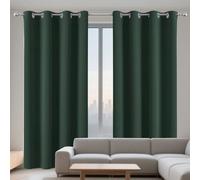 GOUBO Tende Oscuranti 1 Pezzi 156 x 150 cm Moderne Termiche Tende Soggiorno, da Cucina per Camera da Letto Moderne, Verde Scuro