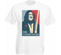 GOUDIDAO Doko Mens Obi Corbynobi Jeremy Corbyn T-Shirt Labour Party Leader T-Shirt White L