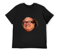 GOUDIDAO Men's Danny Devito Face Funny Shirt Always Sunny in Philadelphia Black XL