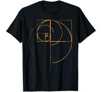 GOUDIDAO Men's Fibonacci Golden Ratio Circle T Shirt Black XXL