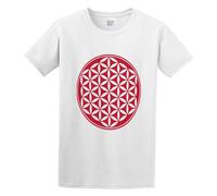 GOUDIDAO Men's Flower Yellow Sacred Geometry Life Energy Healing Symbol Cotton T Shirt White M