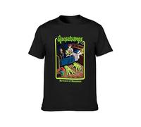 GOUDIDAO Men's Goosebumps Beware of Monsters Black Men Graphic Printed Top Unisex Tee T-Shirts Black M