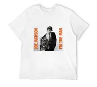 GOUDIDAO Men's Joe Jackson Im The Man avec Couverture CD T-Shirts White L