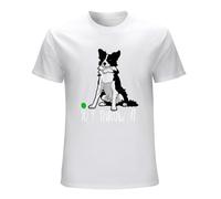 GOUDIDAO Men's Just Throw It Funny Border Collie Dog Lover T-Shirt White XL