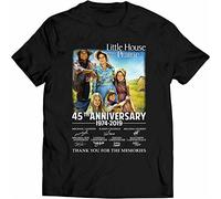 GOUDIDAO Men's Little House On The Prairie 45Th Anniversary Memories TV Show Gift Black Casual T Shirt Print Tops Black XL