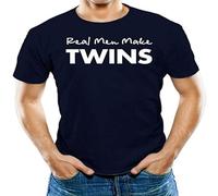 GOUDIDAO Men's Real Men Make Twins T Shirt T-Shirts Black S