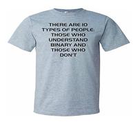 GOUDIDAO Men's There Are 10 Types of People. Binary. Funny Geek Nerd Computer Humor T Shirt Grey 3XL