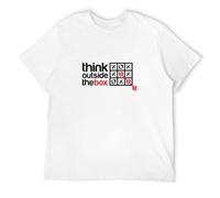 GOUDIDAO Men's Think Outside The Box Three Wins Xxo Circle And Cross Contradictions Comedy T-Shirts White L