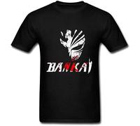 GOUDIDAO Ready To Fight Death T-Shirts Men Short Sleeved Cotton T Shirt Bleach Guy Printed T Shirts Black S