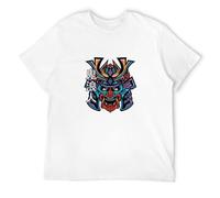 GOUDIDAO Samurai Mens 100% Cotton Daemon Samurai Graphic Japanese Warrior Casual T Shirt Print Tops White XXL