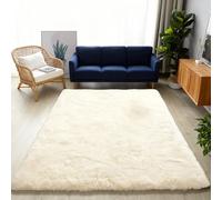 GOUER Tappeto Salotto Moderno Shaggy 250 x 280 cm Fondo Antiscivolo Tappeto Moderni Soggiorno Peloso Lavabili per Soggiorno, Camera da Letto, Interni Cameretta Dei Bambini, Color Crema