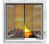 GOUER Tenda Zanzariera Magnetica 95x115cm Adsorbimento Magnetico Antistrappo Zanzariera a Tenda Easy to Install Senza Fori per Porte Premium Portafinestra, Nero