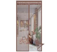 GOUER Zanzariera Magnetica per Porte 130x240cm Anti Insetti Zanzariera Porta Finestra Animali Domestici, Colla Aria Fresca in & Keep Bugs out, Marrone A