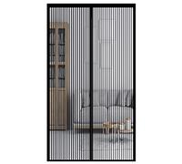 GOUER Zanzariera Magnetica per Porte 90x190cm Chiusura Automatica Tenda Porta Magnetica Facile Montaggio per Porta Ingresso del Balcone, Nero