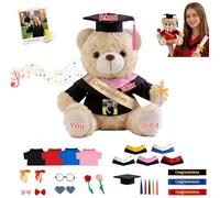 GOUFEISUN Personalizzato Orsacchiotto Di Laurea Su Misura Con Immagine E Parola Per La Laurea E Natale, Graduation Teddy Bear Peluche Personale Per Tutti I Laureati Dall Asilo All Università