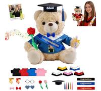 GOUFEISUN Personalizzato Orsacchiotto Di Laurea Su Misura Con Immagine E Parola Per La Laurea E Natale, Graduation Teddy Bear Peluche Personale Per Tutti I Laureati Dall Asilo All Università