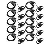 Goufride 10X 2 Pin Advanced D Shape Clip-Ear Ptt Headset Auricolare Mic per 2 Way Radio Gp88S Gp300 Gp68 Gp2000 Gp88 Gp3188 Cp040 Cp1200 A8 A6 A10 A12