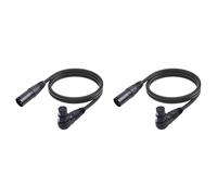 Goufride 2 Pezzo Adattatore Prolunga per Microfono XLR, Microfonico da XLR Femmina un 3 Pin da 90 Gradi XLR Diritto 1M