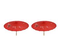 Goufride 2X Pianta di Fiori di Bamboo Rosso 31.5 Pollice Dia Oriental Parasol
