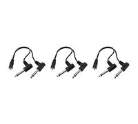 Goufride 3 Pezzi 3.5mm Mini TRS Stereo da 1/8 di Pollice Jack Femmina A Doppio 1/4 6,35mm Spina Mono Adattatore Audio Ad Angolo Retto Sdoppiatore