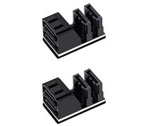 Goufride 3Pezzi Doppio Sata 7Pin Femmina Un Doppio 7Pin Adattatore Ad Angolo di 90 Gradi Scheda Madre Adattatore Sata per Desktop SSD Hdd