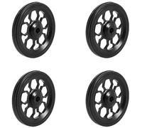 Goufride 4X Bici Pieghevole Easy Wheel per Lega di Alluminio Easywheel Ultraleggero Cuscinetto Sigillato Ruote di Spinta Parti di Biciclette,Nero