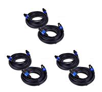 Goufride Confezione da 6 cavi da Speakon maschio a Speakon da 6 m, cavo audio professionale AWG da 12 gauge per altoparlanti DJ, con Twist Lock
