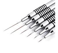 Goufride Set di Pennelli per Nail Art, 6 Pennelli per Nail Art, Strisce Sottili, Linee Lunghe, Punteggiatura, Penna da Disegno, Dimensioni 5/7/9/11/20/25 Mm