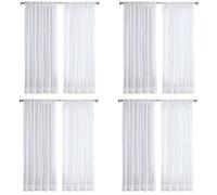 Goufride Tende nel Tulle Super Morbido 8Pcs Super Morbide per La Decorazione del Soggiorno Velo Moderno nel Chiffon