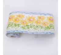 GouieRylin Bordi Per Carta Da Parati Autoadesivi Rimovibile Per Cucina Bagno Piastrelle Adesivo Per Pareti Autoadesiva girasole 10.6×1000cm