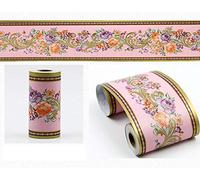 GouieRylin Carta da parati autoadesiva per bordo del bagno, impermeabile, bordi per pareti della cucina, in PVC, rimovibile, bordo delle piastrelle Phnom Penh rosa peonia 10cm X 900cm