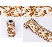 GouieRylin Wall Border-Autoadesivo adesiva muro decorativa fiori marroni 10cm X 900cm